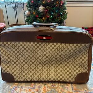 Gucci Brown and Beige Monogram Travel Bag